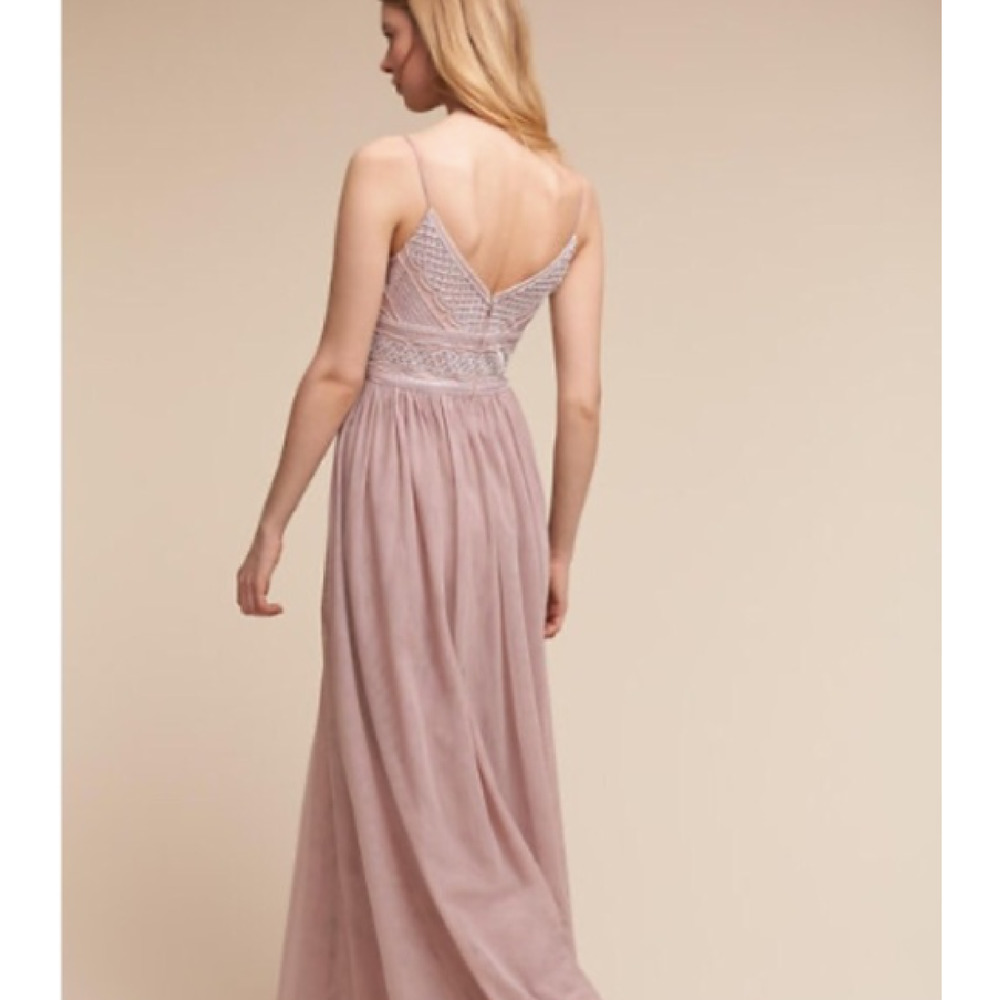 Adrianna Papell Dusty Rose Lace Bodice Prom Dress